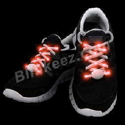 RED LED Light Up Flashing Shoelaces for Night Running